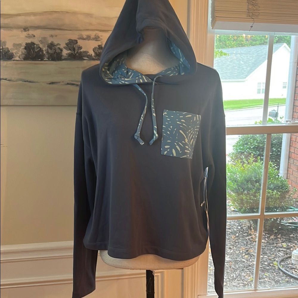 NWT Southern Tide Indigo Hoodie w/ Ruthie Palm Print